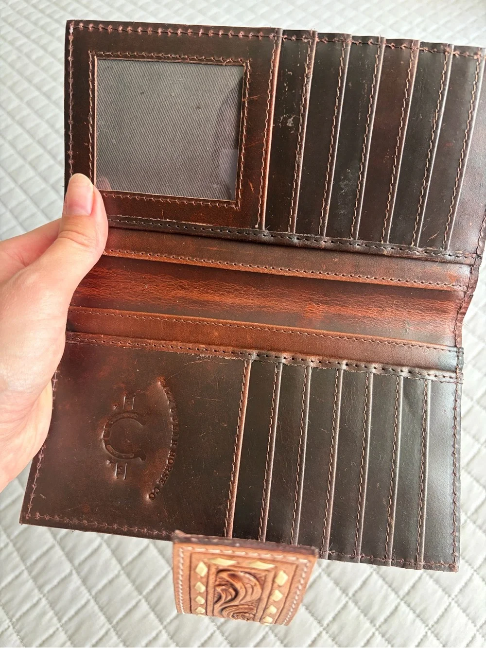 Mesa Genuine Tooled Leather and Cowhide Wallet